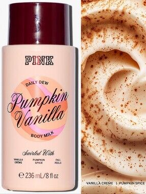 PINK Victoria's Secret Pumpkin Vanilla Daily Dew Body Milk Moisturizer 8oz NEW